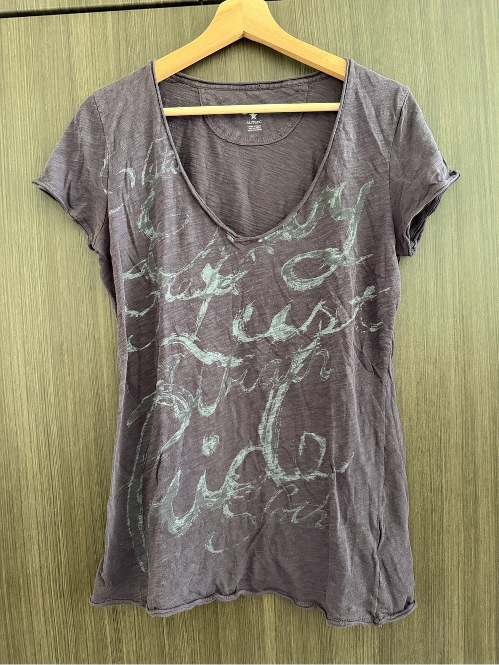 Converse Purple Short Sleeve V-Neck Graphic Tee